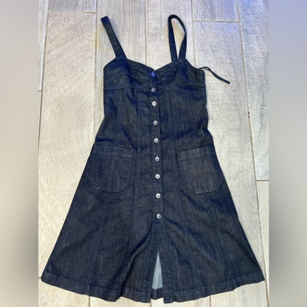 Seven 7 for all man kind vintage denim dress small‎ button down summer mini